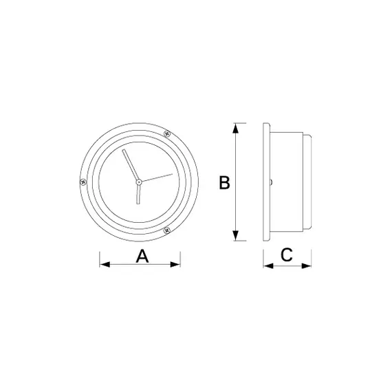 Chromed Brass Clock with Blue Face - 120mm, 2 image Chromed Brass Clock with Blue Face - 120mm, 2 image