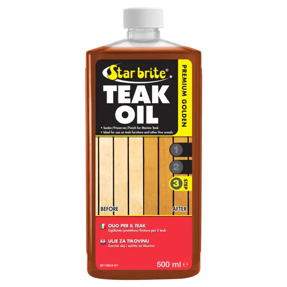 Teak Oil Premium Gold - 0.5L, Capacity, L: 0.5