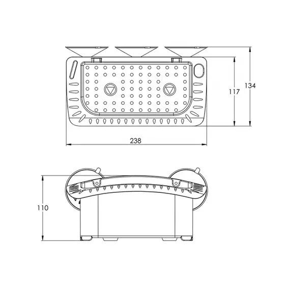 Boîte de rangement en plastique blanc - 238mm, 2 image