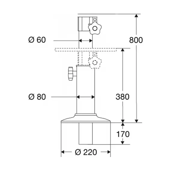 Telescopic Support - 380/800mm, 2 image Telescopic Support - 380/800mm, 2 image