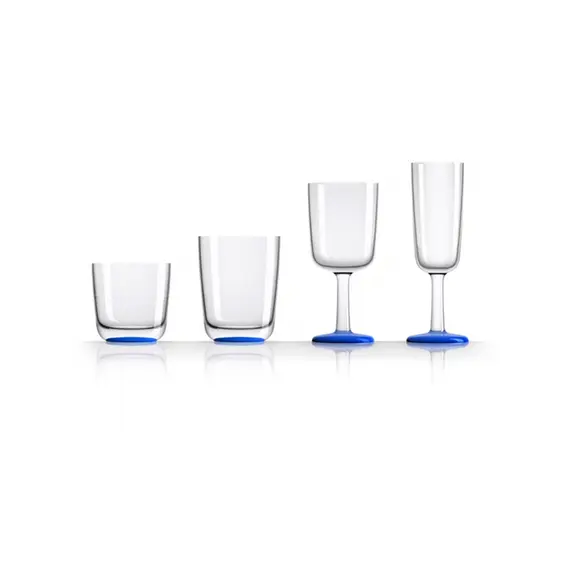 Low Whisky Tumbler - Blue Klein Line, 2 image Low Whisky Tumbler - Blue Klein Line, 2 image