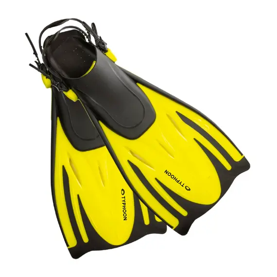 T-Jet Adjustable Foot Fins for Child - Yellow - S/M, Shoe size: From 25,5 to 32, Color: Yellow