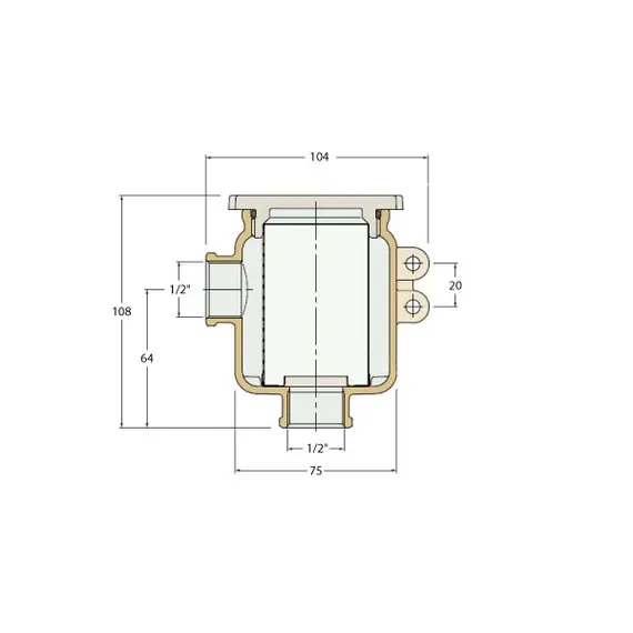 Water Strainer with See-thru Cover - 1/2", 2 image Water Strainer with See-thru Cover - 1/2", 2 image
