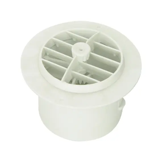 White Round Grille with Damper - 75mm