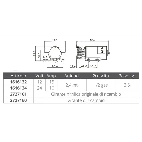 Pompe Water Puppy 2000 - 24V, Tension, V CC: 24, 2 image Pompe Water Puppy 2000 - 24V, Tension, V CC: 24, 2 image
