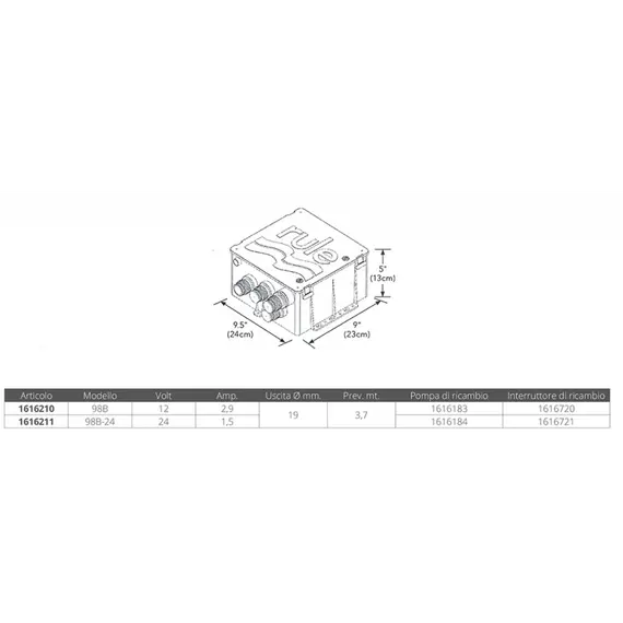 Réservoir d'eau grise 98B-24V avec pompe d'immersion, Tension, V CC: 24, 2 image