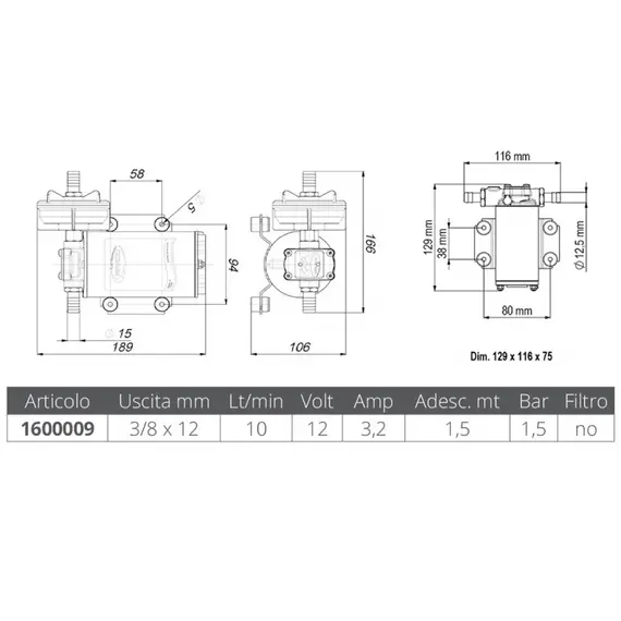 UP2-P Pump - 12V, 2 image
