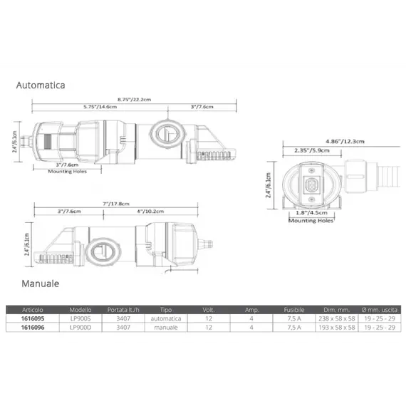 Règle automatique LP900S Pompe de cale - 12V, 4 image