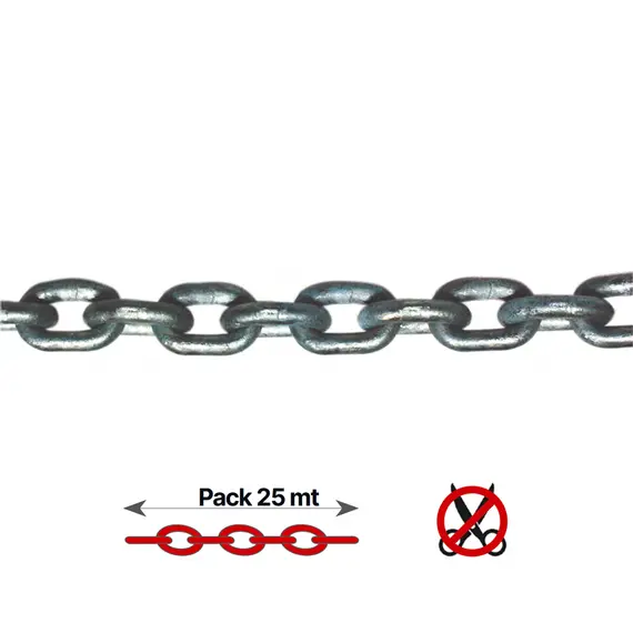 Galvanized Chain - 4mm - 25m, Chain  diameter, mm: 4