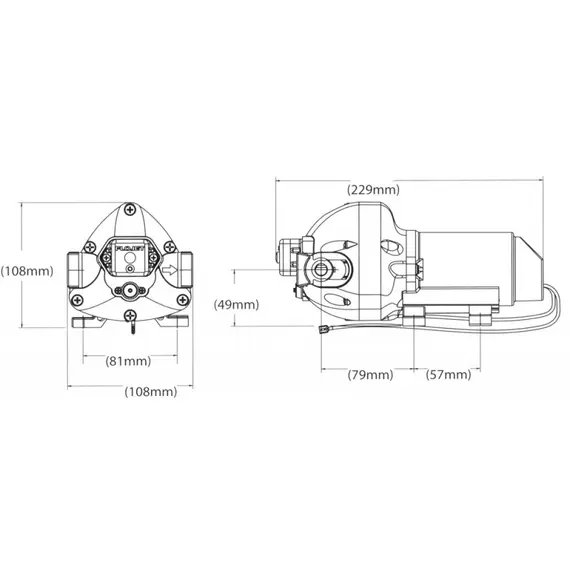Flojet Triplex Pump - 11L/min - 3.5Bar - 12V, 2 image Flojet Triplex Pump - 11L/min - 3.5Bar - 12V, 2 image