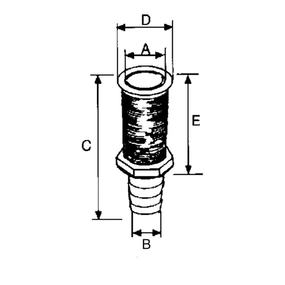 Skin Fiting for Hose - Ø46mm, 2 image Skin Fiting for Hose - Ø46mm, 2 image