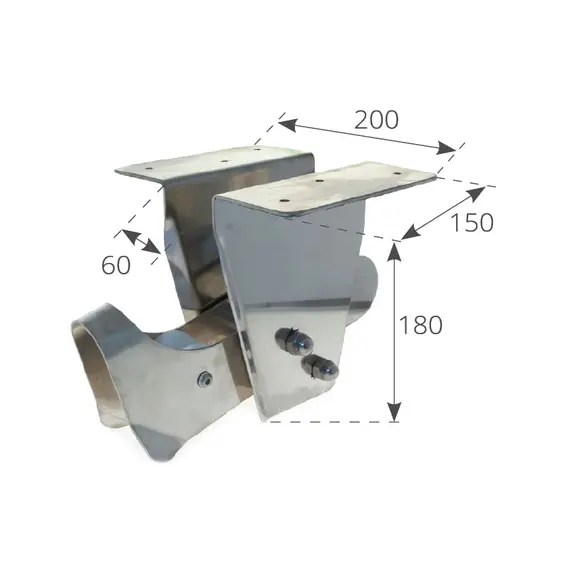 Enrouleur de proue encastré en acier inoxydable - 150mm, 2 image