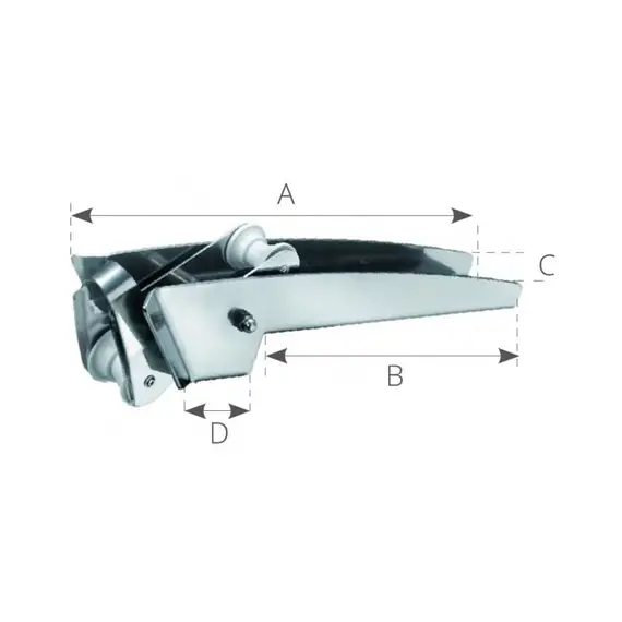 Stainless Steel Hinged Bow Spooler - 15kg, For anchor up to, kg: 15, 2 image Stainless Steel Hinged Bow Spooler - 15kg, For anchor up to, kg: 15, 2 image