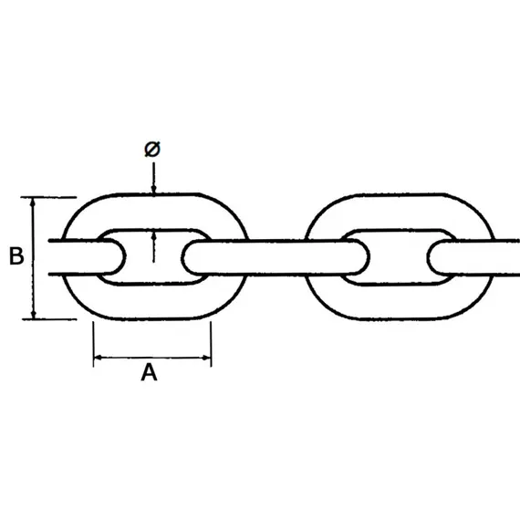 Galvanized Calibrated Chain - 8mm - 25m, Chain  diameter, mm: 8, 2 image