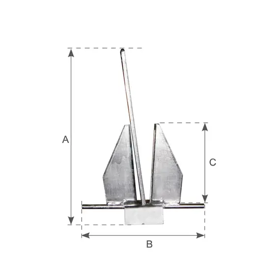 Ancre de style Danforth en acier galvanisé - 6kg, Poids, kg: 6, 2 image Ancre de style Danforth en acier galvanisé - 6kg, Poids, kg: 6, 2 image