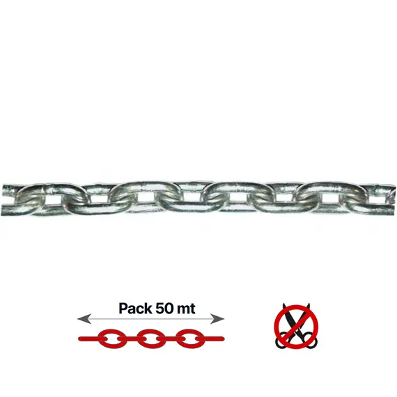 Stainless Steel Calibrated Chain - 12mm - 50m, Chain  diameter, mm: 12, Spool, m: 50