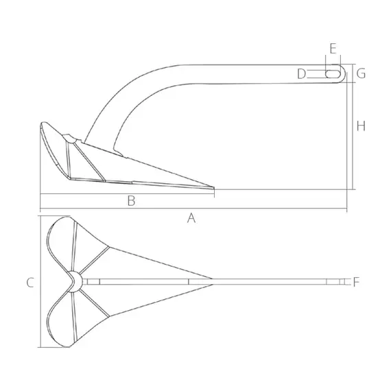Ancre en D en acier inoxydable - 10 kg, 2 image
