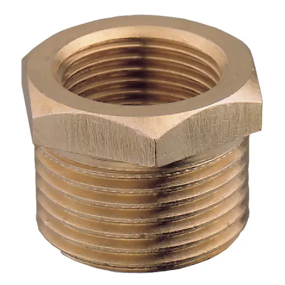 Brass Reducing Coupling M-F - 1/2" to 3/8", Thread: 1/2"-3/8"