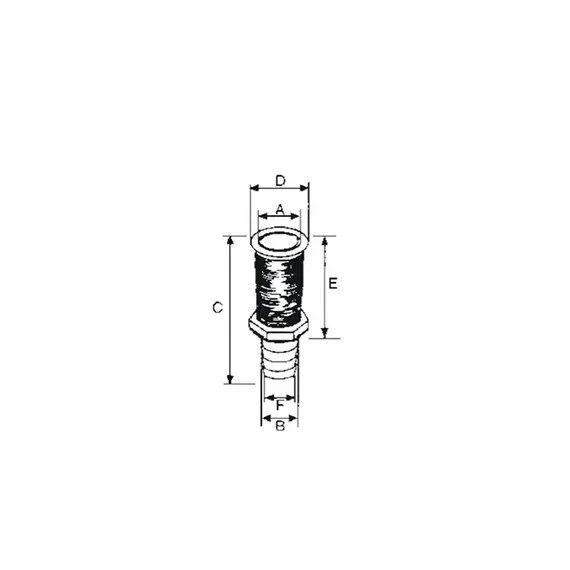 PVC White Through-hull Hose Connector - 22mm, Color: White, 2 image PVC White Through-hull Hose Connector - 22mm, Color: White, 2 image