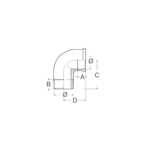 Brass Elbow 90° M-F - 2"1/2, Thread: 2"1/2, 2 image Brass Elbow 90° M-F - 2"1/2, Thread: 2"1/2, 2 image
