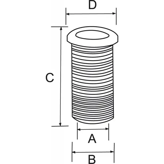 White PVC Through-hull - 25x62mm, Color: White, 2 image White PVC Through-hull - 25x62mm, Color: White, 2 image
