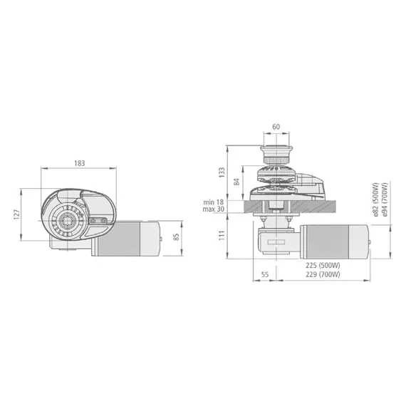 Guindeau X1 - 800w - 12v - Chaîne 8mm - Profil Bas, Watt: 800, Diamètre de la chaîne, mm: 8, Tambour: No, 2 image Guindeau X1 - 800w - 12v - Chaîne 8mm - Profil Bas, Watt: 800, Diamètre de la chaîne, mm: 8, Tambour: No, 2 image