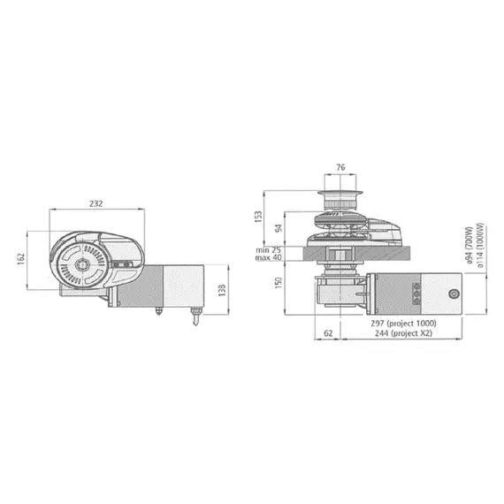 Windlass X2 - 1000w - 12v - Chain 10mm - Low Profile, Chain  diameter, mm: 10, 2 image Windlass X2 - 1000w - 12v - Chain 10mm - Low Profile, Chain  diameter, mm: 10, 2 image