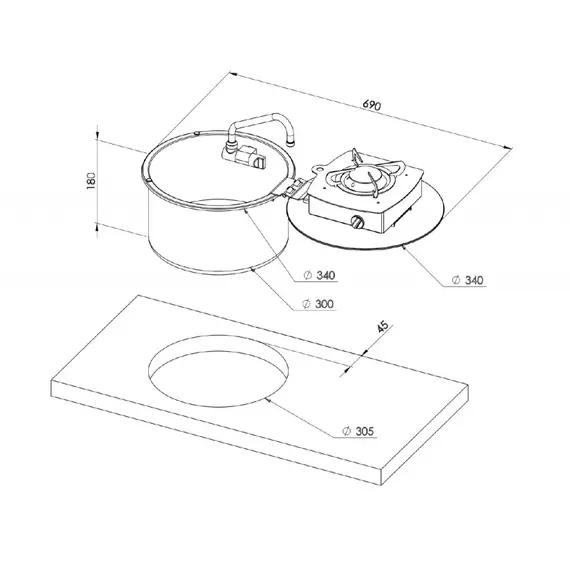 1-Burner Folding Hod, 2 image 1-Burner Folding Hod, 2 image