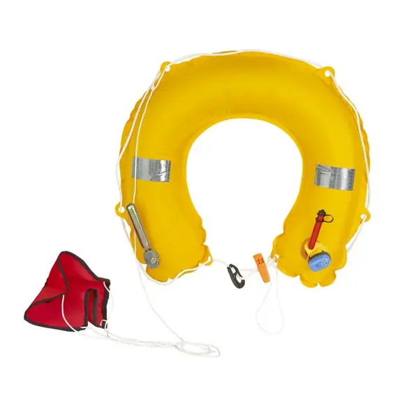 Inflatable Horseshoe Buoy with Light and Whistle, Model: With light and whistle