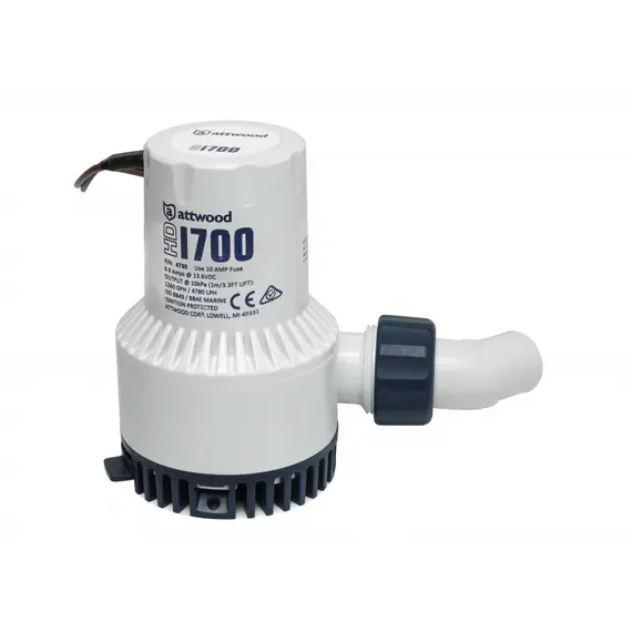 Pompe HD1700 - 12V - 5760L/h, Débit d'eau maximum, l/min: 96, Tension, V CC: 12