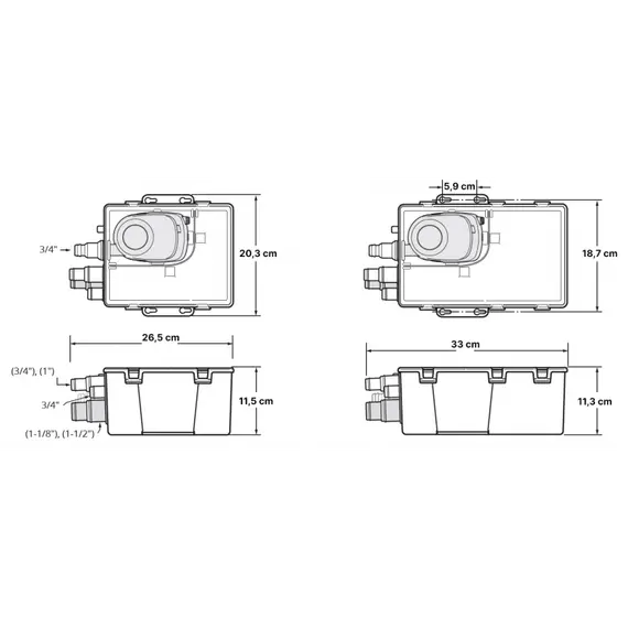 Shower Sump Pump - 12V - 2100L/h, Maximum water flow, l/min: 35, Voltage, V DC: 12, 2 image