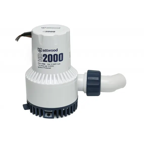 Pompe HD2000 - 24V - 7800L/h, Débit d'eau maximum, l/min: 130, Tension, V CC: 24