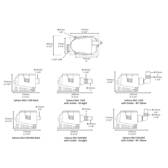 Pompe SAHARA S1200 - 12V - 4140L/h, Débit d'eau maximum, l/min: 69, Tension, V CC: 12, 3 image