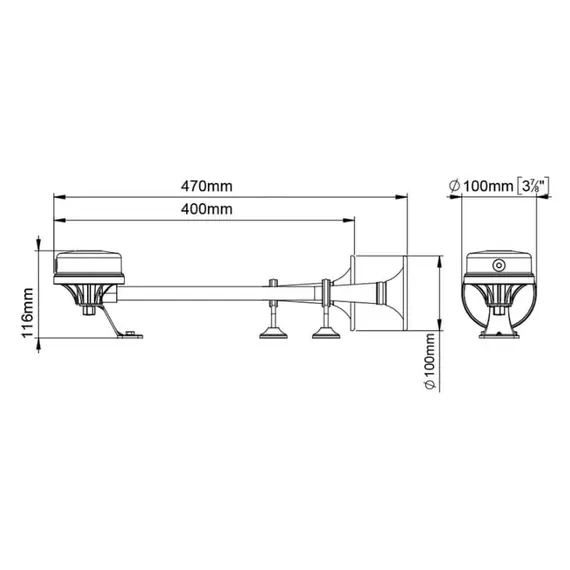 Double Electromagnetic Horn with Stainless Steel Trumpet - 12V, Voltage, V DC: 12, 2 image Double Electromagnetic Horn with Stainless Steel Trumpet - 12V, Voltage, V DC: 12, 2 image