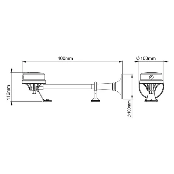 Klaxon électromagnétique simple avec trompette en acier inoxydable - 24V, Tension, V CC: 24, 2 image Klaxon électromagnétique simple avec trompette en acier inoxydable - 24V, Tension, V CC: 24, 2 image