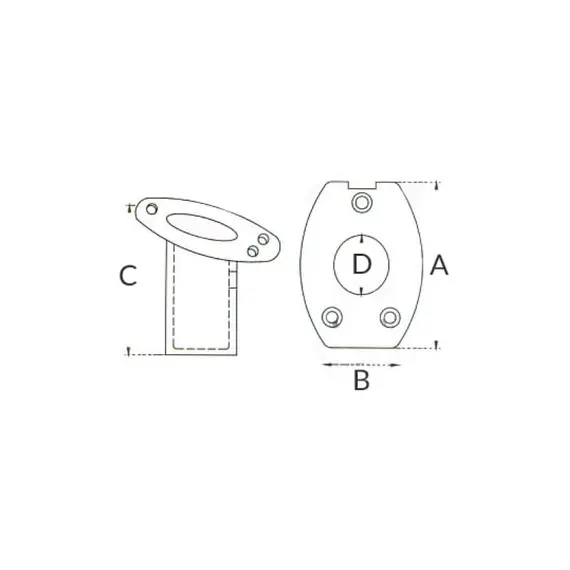 Flush Mount Flagpole Socket - 20mm, Diameter, mm: 20, 3 image