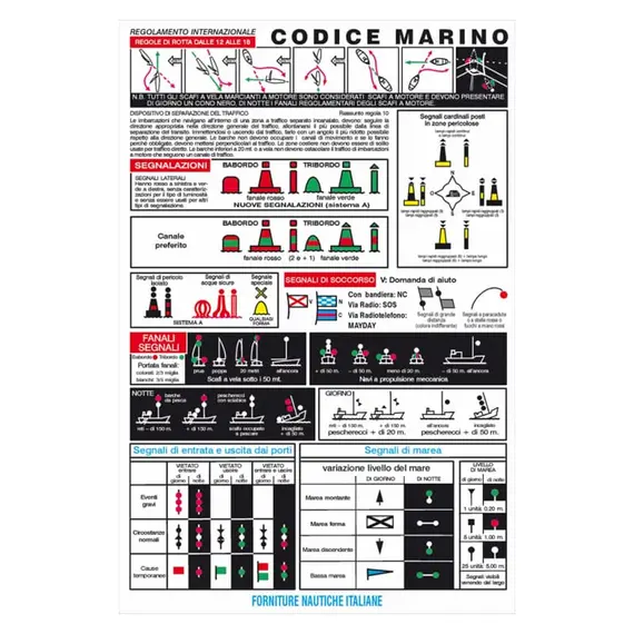 Self Adhesive Marine Code Table - 16x24cm