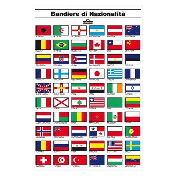 Drapeau national autocollant de table - 16x24cm