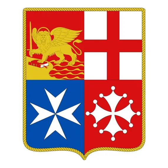 Drapeau naval autocollant de la République italienne - 9x9,5 cm