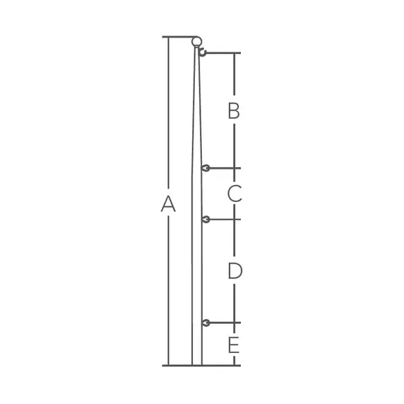 Mât de drapeau pliable en acier inoxydable - 66cm, 2 image Mât de drapeau pliable en acier inoxydable - 66cm, 2 image