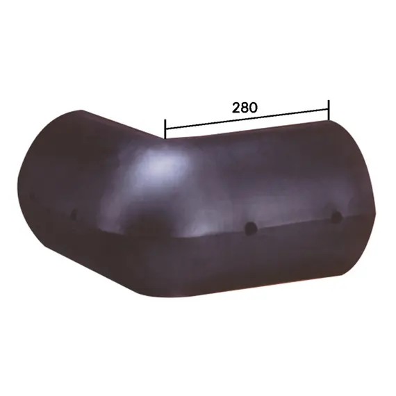 Garde-boue angulaire noir - 280x250mm