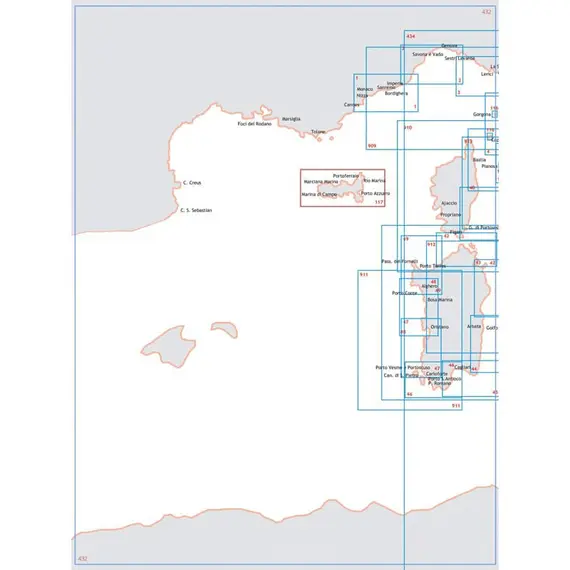 Nautical Chart - From the Balearic Sea to the Tyrrhenian Sea