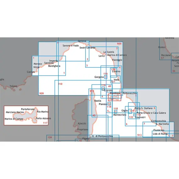 Nautical Chart - From Foce Ombrone to Argentario, 2 image Nautical Chart - From Foce Ombrone to Argentario, 2 image