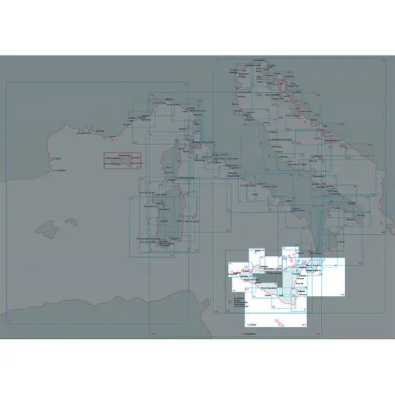 Nautical Chart - From Cefalu' to Trapani and Egadi Islands
