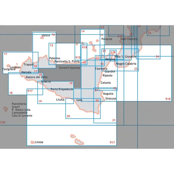 Nautical Chart - From Capo Santa Croce to Messina and Capo Dell'arm, 2 image Nautical Chart - From Capo Santa Croce to Messina and Capo Dell'arm, 2 image
