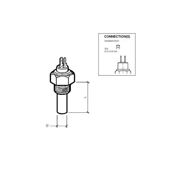 Capteur de température du liquide de refroidissement - 40°-120°C - 1/2–14 NPTF, Fil de discussion: 1/2" - 14 NPTF, 2 image Capteur de température du liquide de refroidissement - 40°-120°C - 1/2–14 NPTF, Fil de discussion: 1/2" - 14 NPTF, 2 image