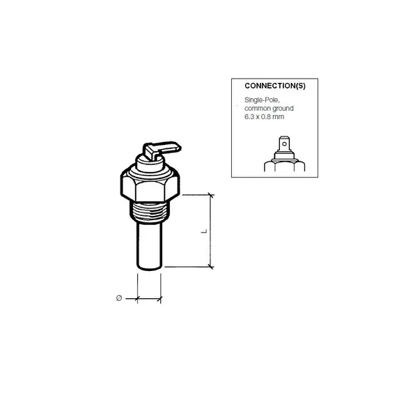 Capteur de température du liquide de refroidissement - 40°-120°C - M16x1.5, Fil de discussion: M16x1.5, 2 image Capteur de température du liquide de refroidissement - 40°-120°C - M16x1.5, Fil de discussion: M16x1.5, 2 image