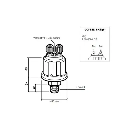 Transmission Oil Pressure Sensor - 25 Bar - 1/8"-27 NPTF, Thread: 1/8" - 27 NPTF, 2 image Transmission Oil Pressure Sensor - 25 Bar - 1/8"-27 NPTF, Thread: 1/8" - 27 NPTF, 2 image
