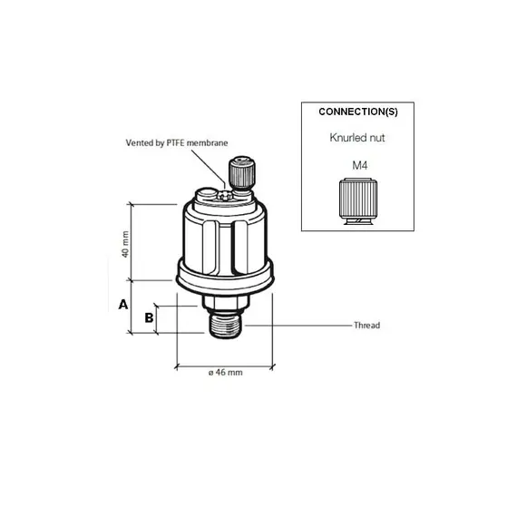 Engine Oil Pressure Sensor - 5 Bar - M10x1, Max pressure, mbar: 5, Thread: M10x1, 2 image Engine Oil Pressure Sensor - 5 Bar - M10x1, Max pressure, mbar: 5, Thread: M10x1, 2 image