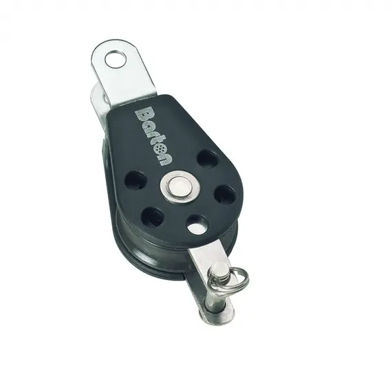 Poulie simple - Axe à œil fixe + manille + bille de diamètre 12mm